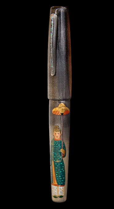 A TRIBUTE TO HAYASHI - Maki-e fountain pen, paying homage to the traditional Japanese doll-making art by Komao Hayashi.