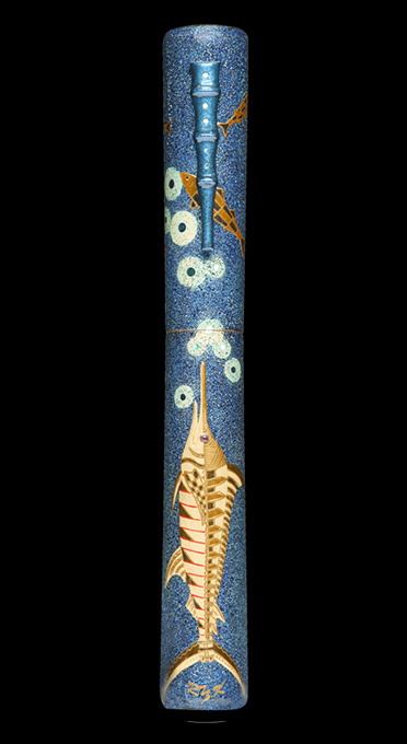 SWORDFISH - Maki-e fountain pen, a dynamic portrayal of the swift and powerful marine creature.